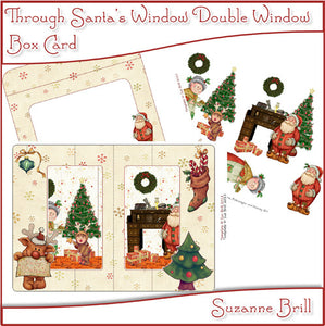 Through Santa's Window Printable Double Window Box Card - The Printable Craft Shop