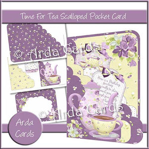 Time For Tea Scalloped Pocket Card