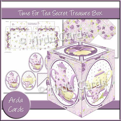 Time For Tea Secret Treasure Box - The Printable Craft Shop