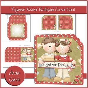 Together Forever Scalloped Corner Card - The Printable Craft Shop