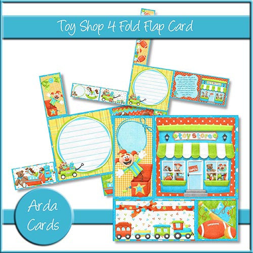Toy Shop 4 Fold Flap Card - The Printable Craft Shop