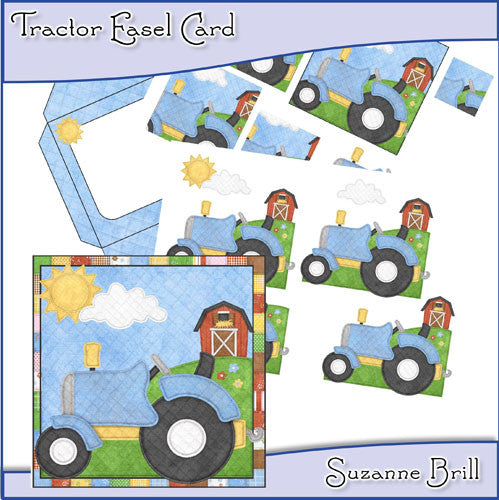 Tractor Easel Card - The Printable Craft Shop
