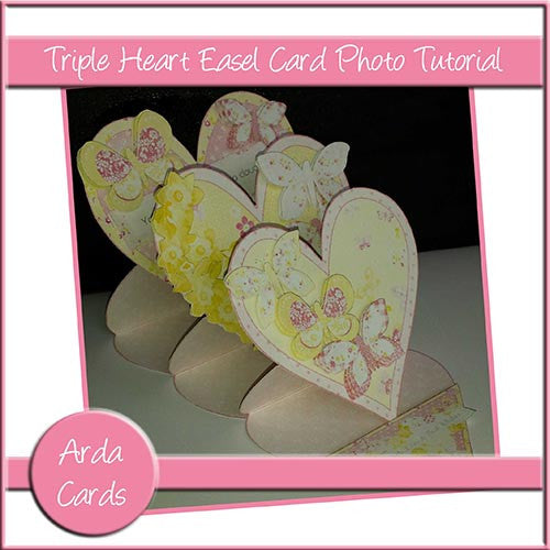 Triple Heart Easel Card Photo Tutorial - The Printable Craft Shop