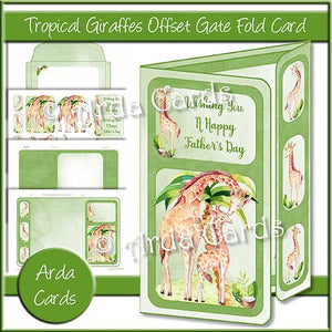 Tropical Giraffes Offset Gatefold Card