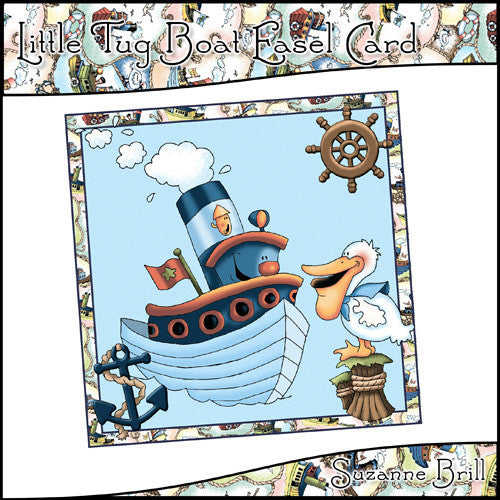 Little Tug Boat Easel Card - The Printable Craft Shop
