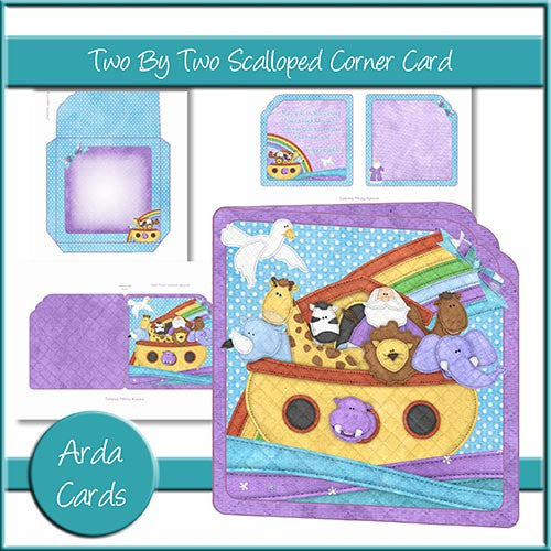 Two By Two Scalloped Corner Card - The Printable Craft Shop