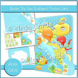Under The Sea Scalloped Pocket Card