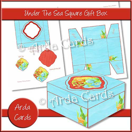 Under The Sea Square Printable Gift Box - The Printable Craft Shop