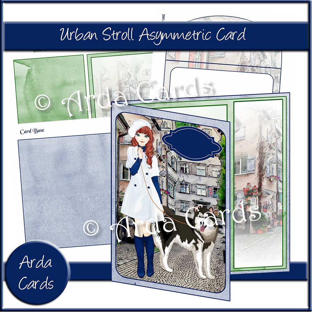Urban Stroll Asymmetric Card - Printable