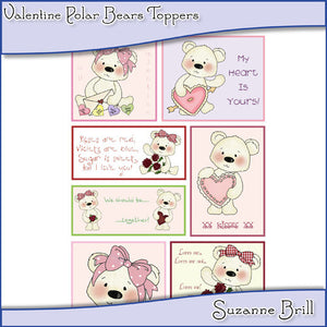 Valentine Polar Bears Toppers - The Printable Craft Shop