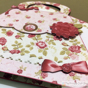 Vintage Roses Handbag Card - The Printable Craft Shop