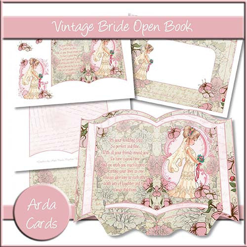 Vintage Bride Open Book - The Printable Craft Shop