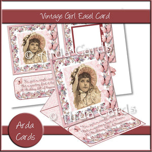 Vintage Girl Easel Card