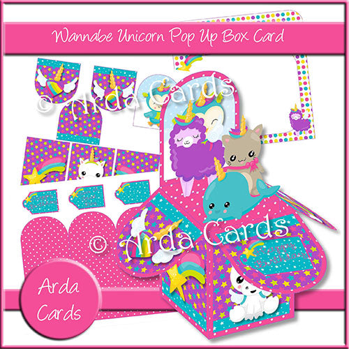 Wannabe Unicorn Pop Up Box Card