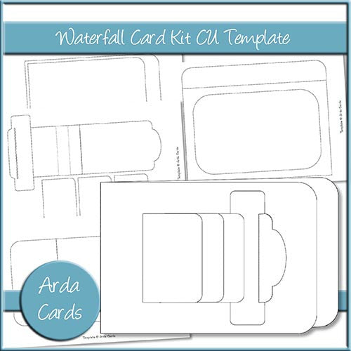 Waterfall Card Kit CU Template - The Printable Craft Shop