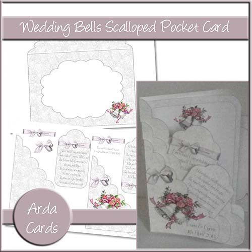 Wedding Bells Scalloped Pocket Card - The Printable Craft Shop