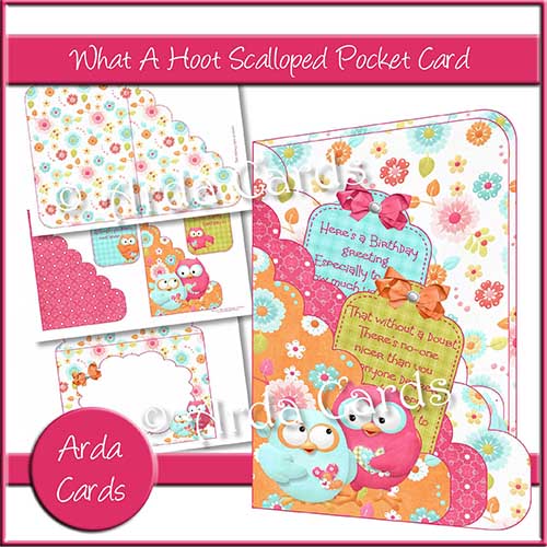 What A Hoot Scalloped Pocket Card