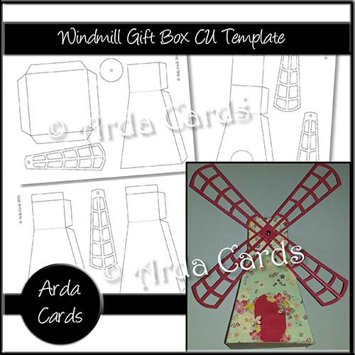 Windmill Gift Box CU Template - The Printable Craft Shop