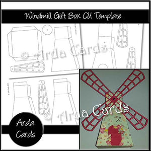 Windmill Gift Box CU Template - The Printable Craft Shop