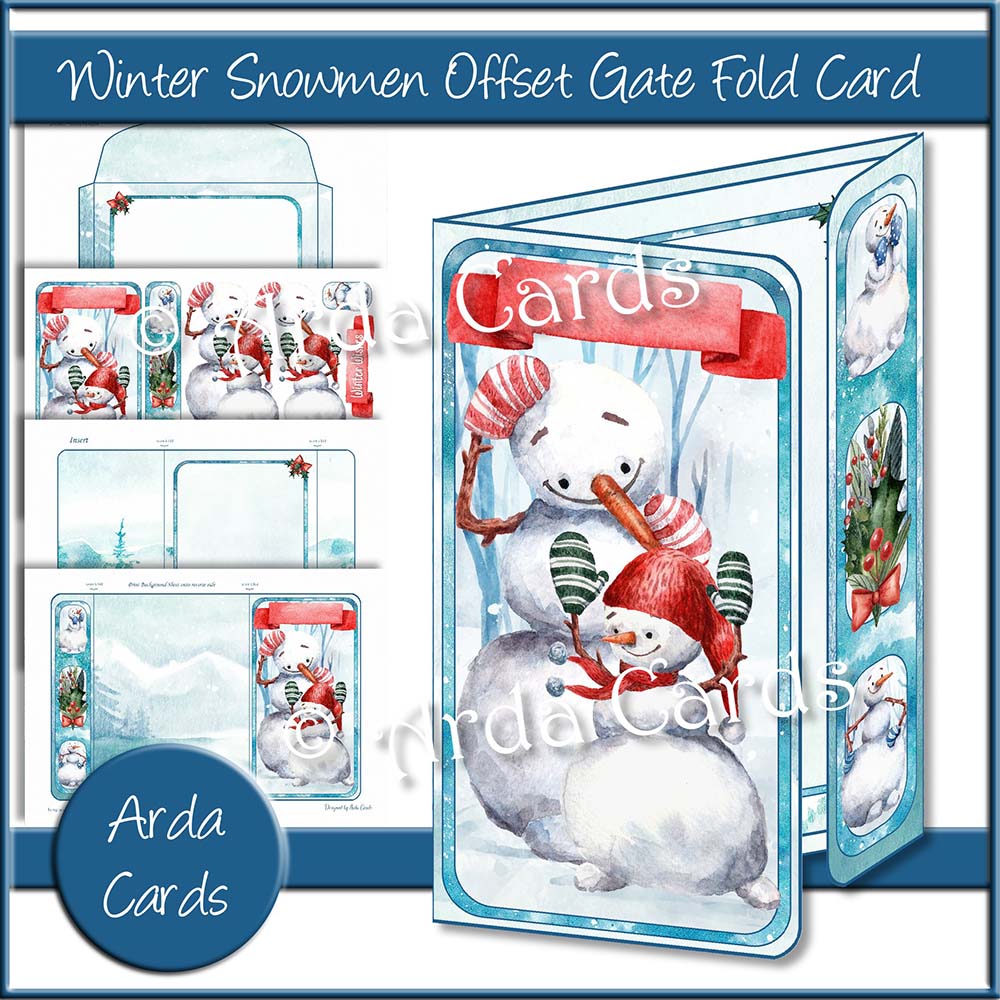 Winter Snowmen Offset Gate Fold Card