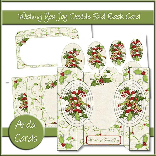 Wishing You Joy Double Fold Back Card - The Printable Craft Shop