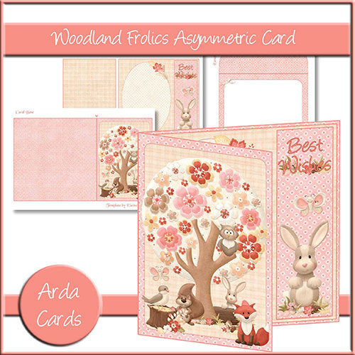 Woodland Frolics Asymmetric Card - The Printable Craft Shop