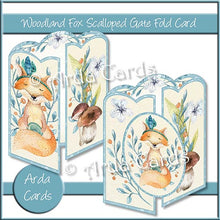 Load image into Gallery viewer, Woodland Fox Scalloped Gate Fold Card - The Printable Craft Shop