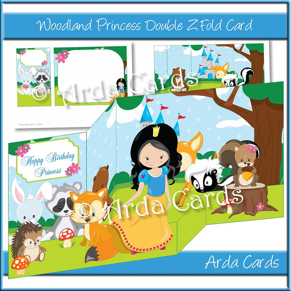 Woodland Princess Double Z Fold Card