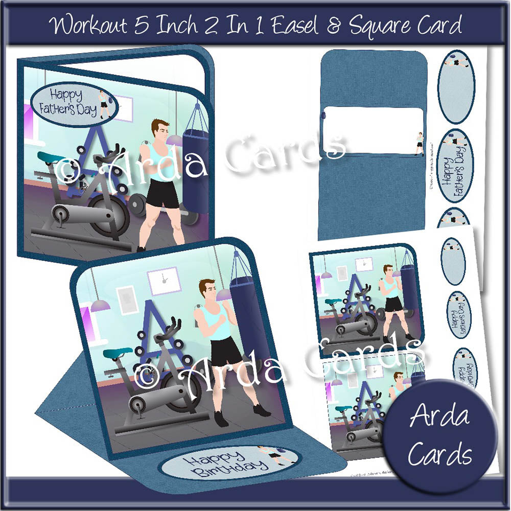Workout 5 Inch 2 in 1 Easel & Square Cards
