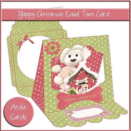 Yappy Christmas Easel Tent Card - The Printable Craft Shop