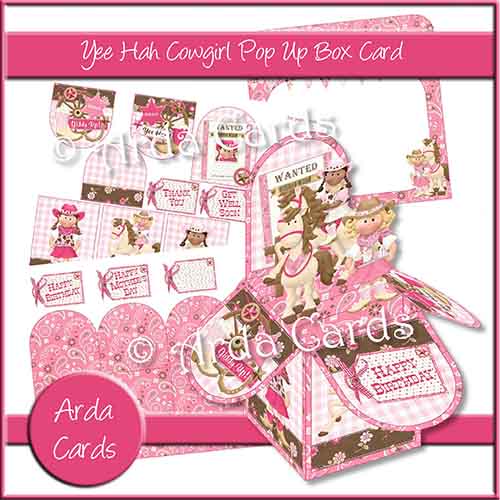 Yee Hah Cowgirl Pop Up Box Card