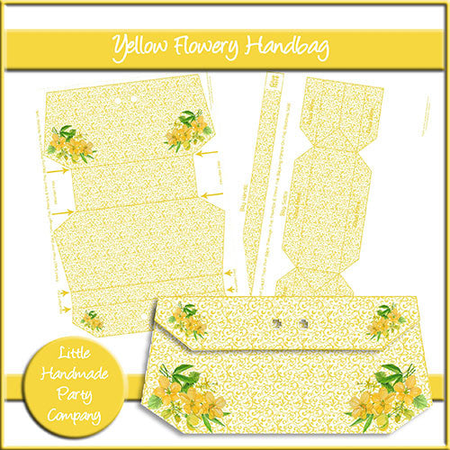 Yellow Flowery Handbag - The Printable Craft Shop