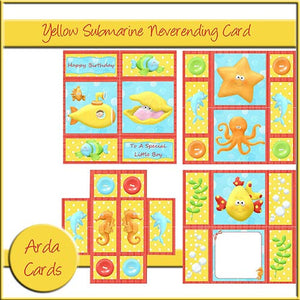 Yellow Submarine Neverending Card - The Printable Craft Shop