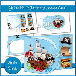 Yo Ho Ho D Flap Wrap Around Card - The Printable Craft Shop