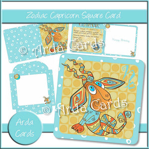 Zodiac Capricorn Square Card