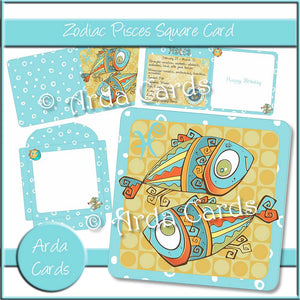 Zodiac Pisces Square Card
