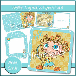 Zodiac Sagittarius Square Card