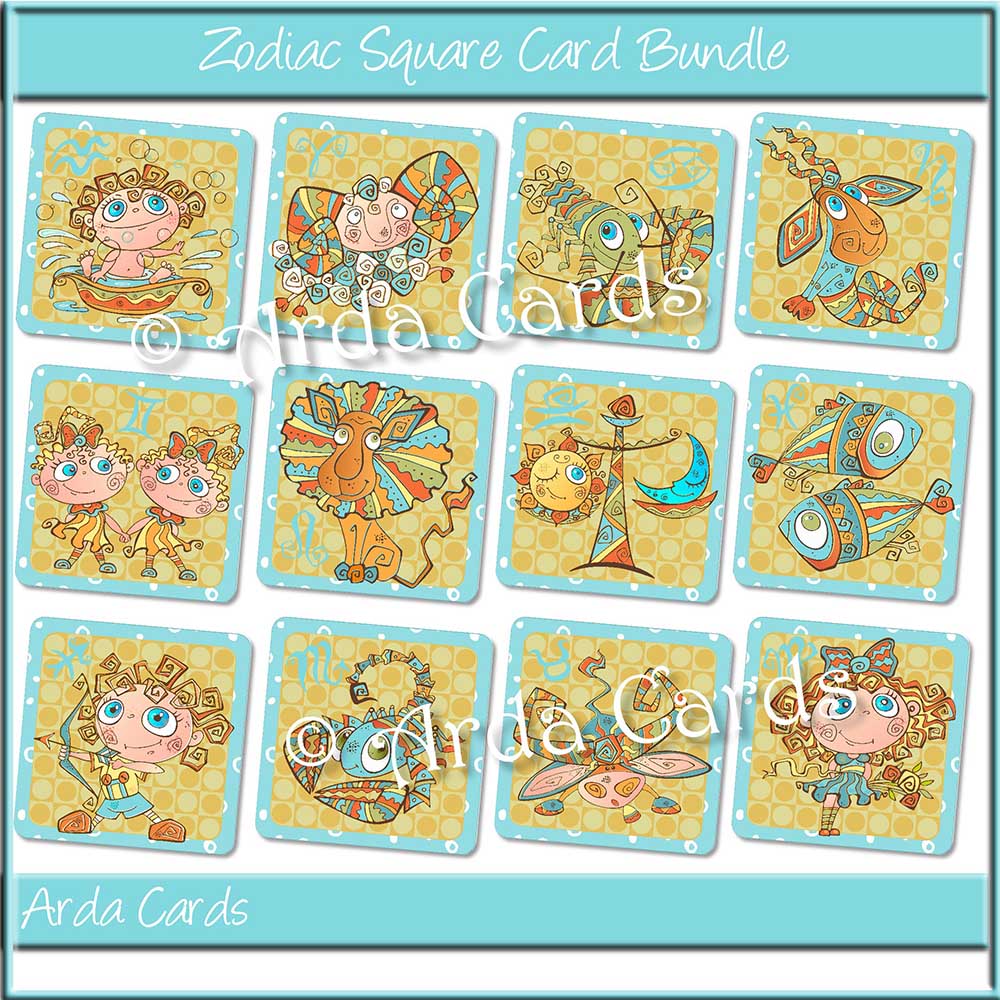 Zodiac Square Card Bundle