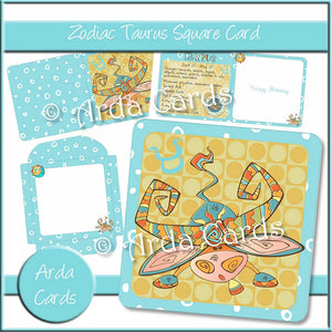 Zodiac Taurus Square Card